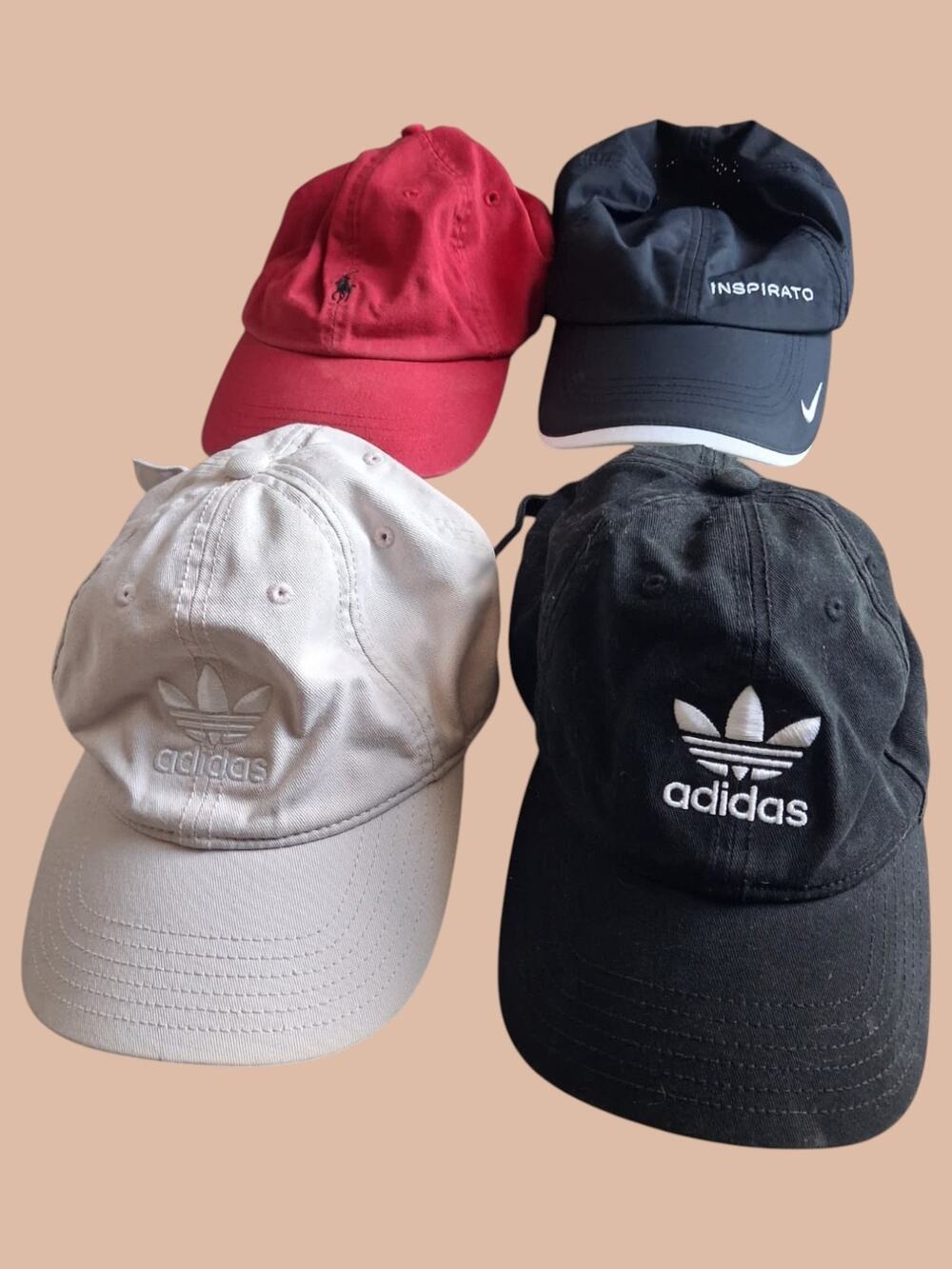 Lot of 4 Branded Baseball Caps – Adidas, Nike & Polo Ralph Lauren